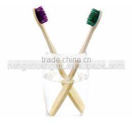High quality biodegradable bamboo charcoal fiber bristles wood toothbrush