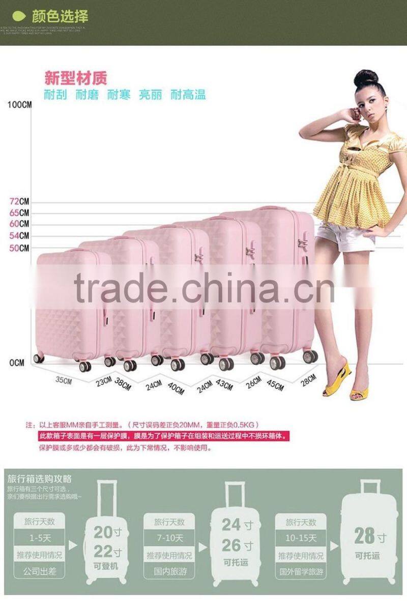 2016 Chinese suitcase colorful ABS PC Zipper hard Luggage