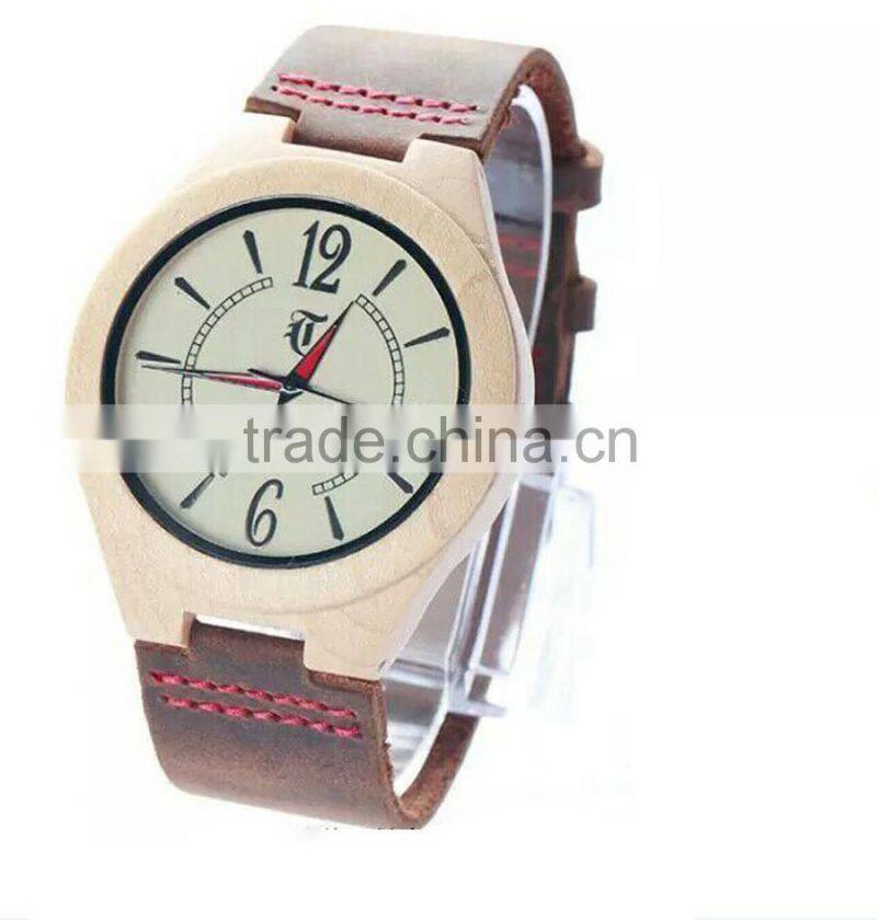 High quality new fashion wooden watch, 100% natural watch wood, wooden wrist watch