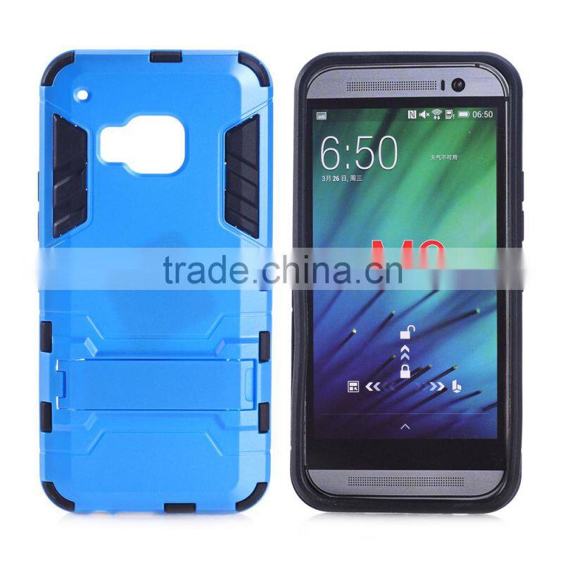 PC+Silicone kickstand hard phone case cover slim armor case for htc one m9 case