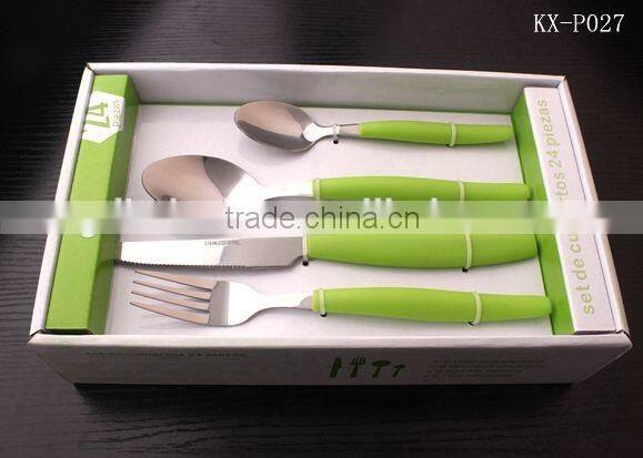 Simple Design Plastic Handle Stainless Steel Flatware - KX-P027