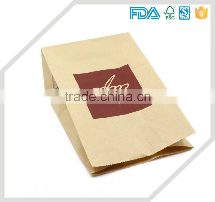 Oem accepted kraft paper coffee bags,block bottom brown kraft paper bags
