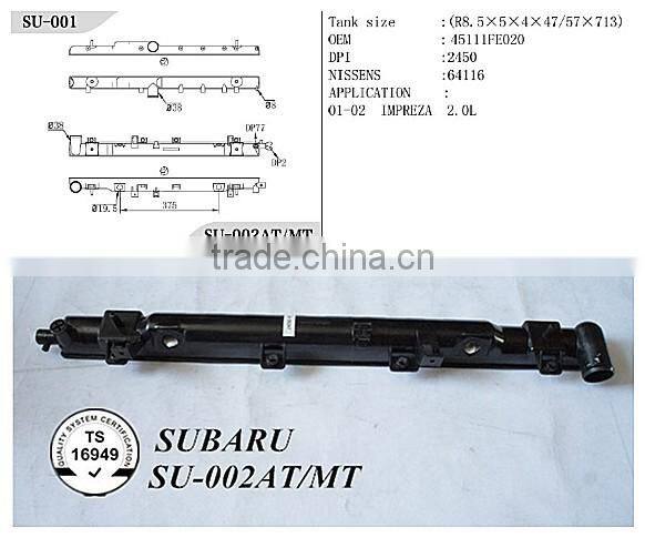 OEM manufacture su intercooler radiator plastic tank for impreza