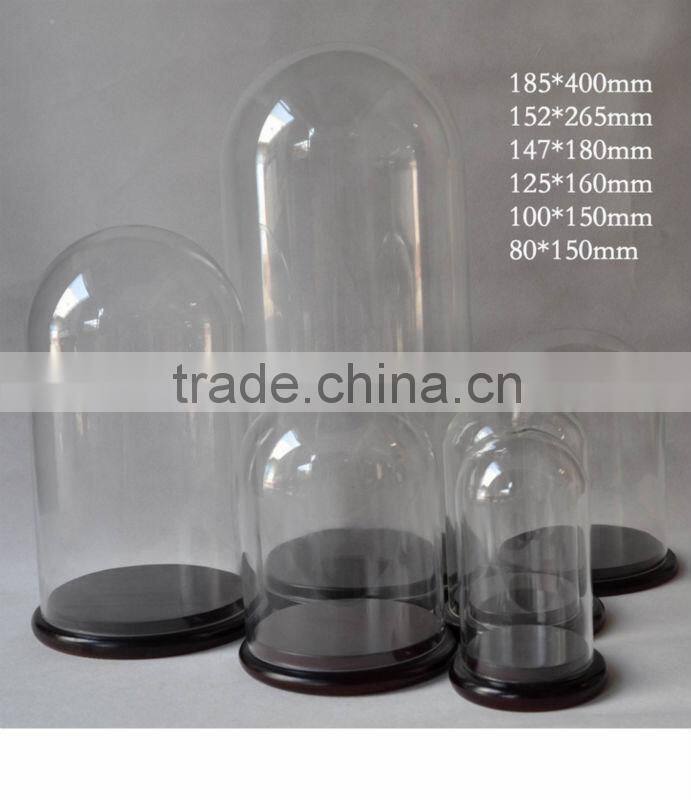 Wholesale glass domes with base as glass dome cover to protect the items