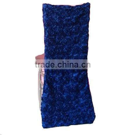 Polyester shining satin rosette chair cover ribbon rose for wedding marriage decoration