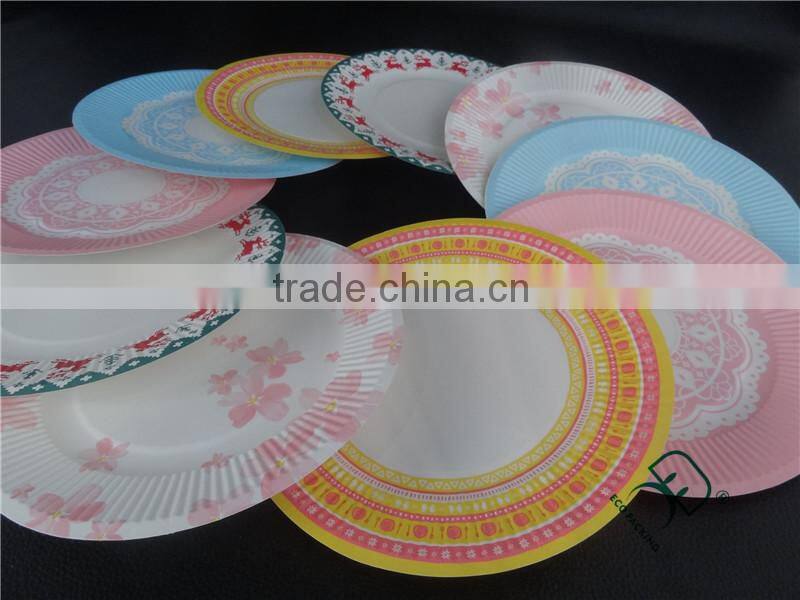 Free Sample! Disposable food grade paper plate for fast food