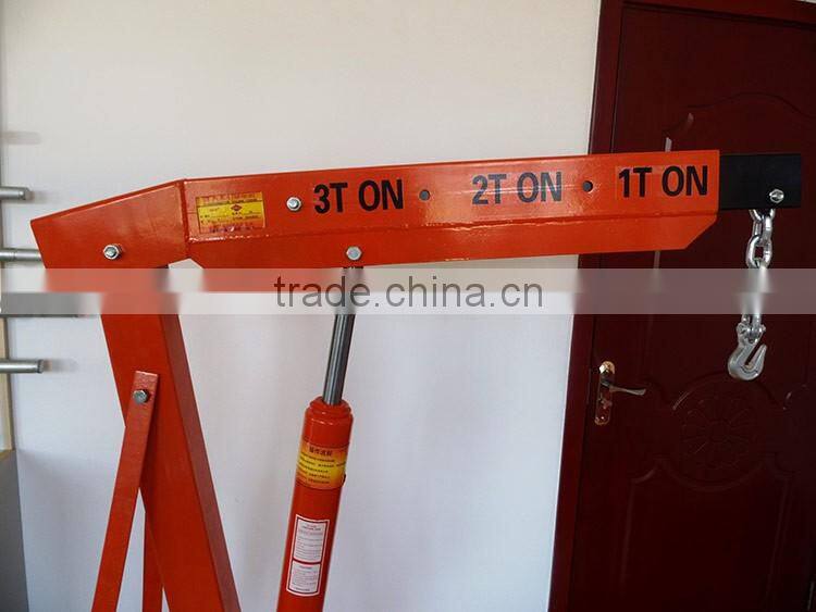 Stationary manual hydraulic jack engine hoist crane