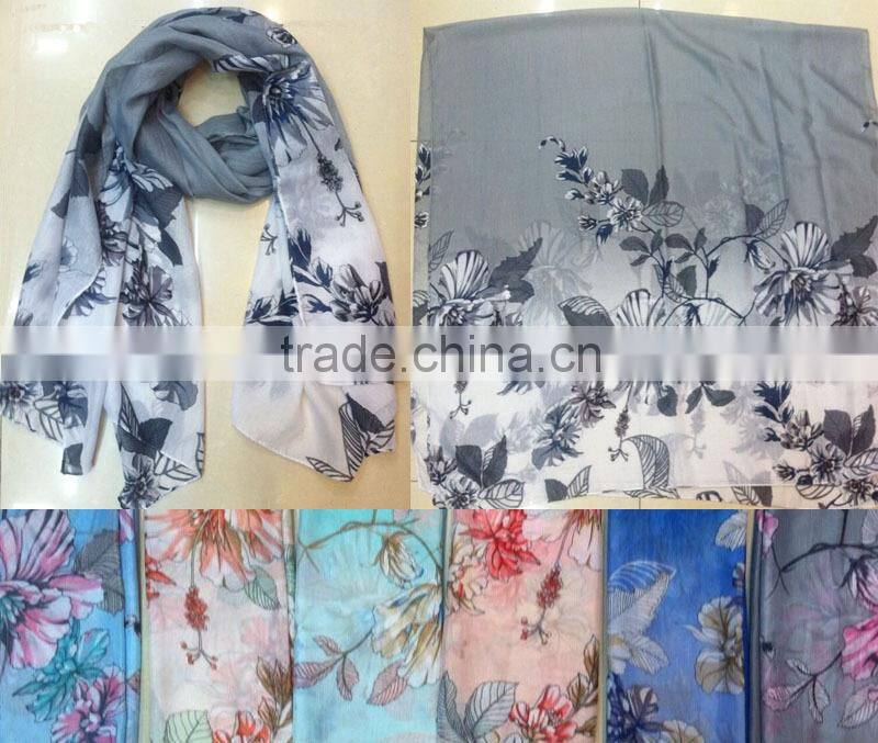 new arrival muti-color Coconut palm figure gauze scarf