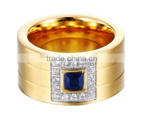 Cheap manufacturer OEM gold stainless steel jewelry ring with crystal