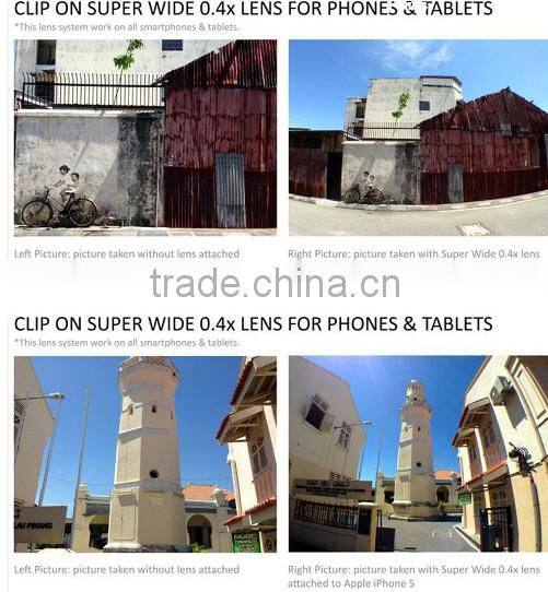 Camera 0.4X super wide angle lens for iphone4 iphone5 samsung htc lens