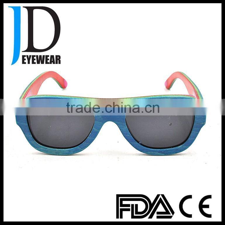 newest design skateboard lamin wood sunglasses colorful wood sunglasses polarized