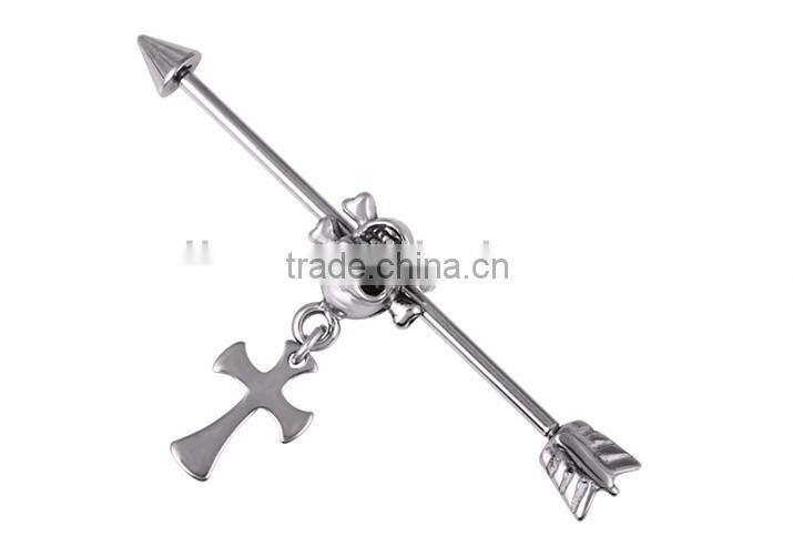 Stainless steel industrial barbell industrial earring barbell