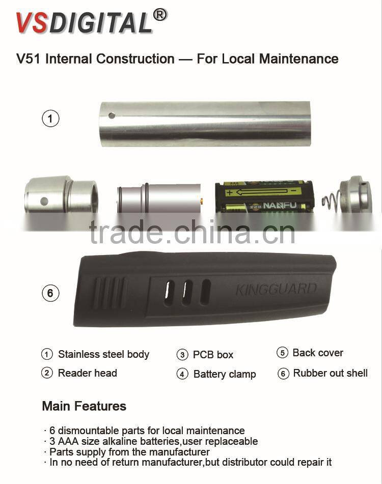LED vibration indication security rfid wand product