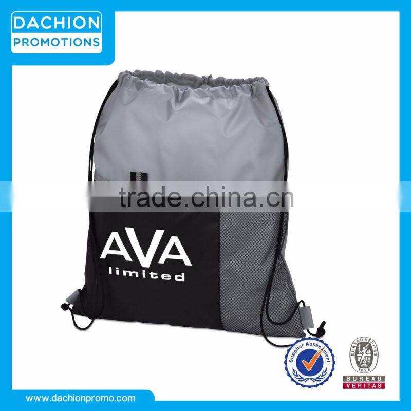 Logo Printed Farmer's Market Drawstring Mesh Bag