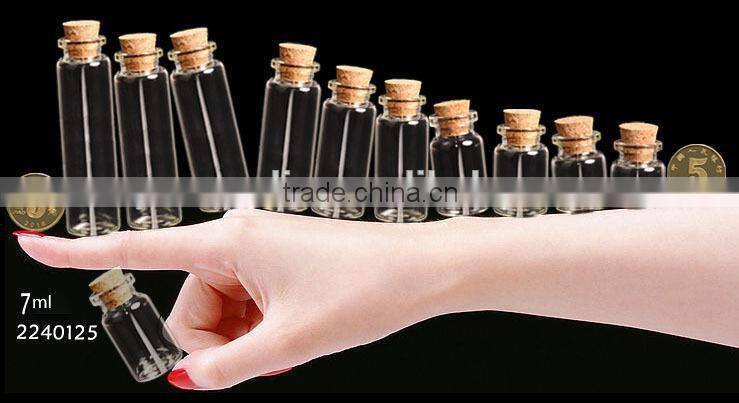 Top quality different size bottle with aluminum cap, penicillin bottle floating bottle glass good luck wishing bottle