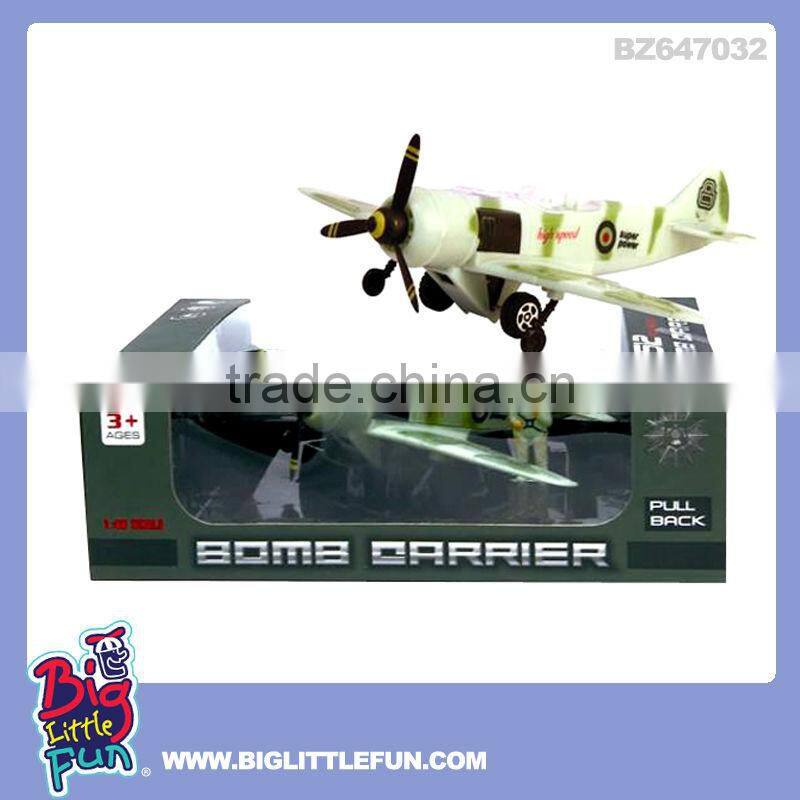 Pull back fighter plane toy with music and light