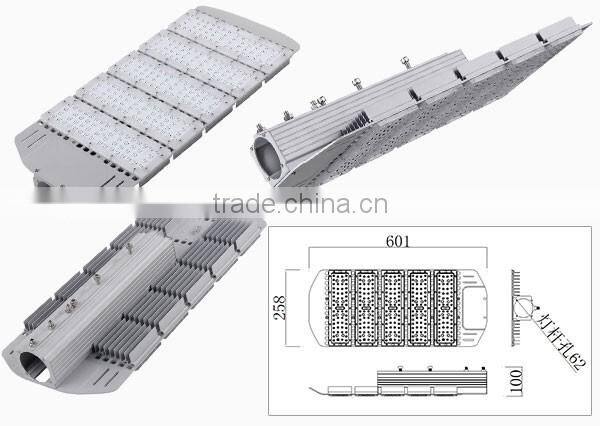 Metal Plate Design 250W aluminum staming module led street light housing