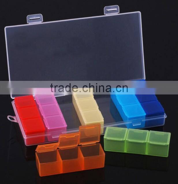21 cells colorful medicine chest box case