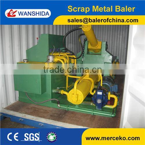 Non Ferrous Scrap Metal Baler Bales Front out