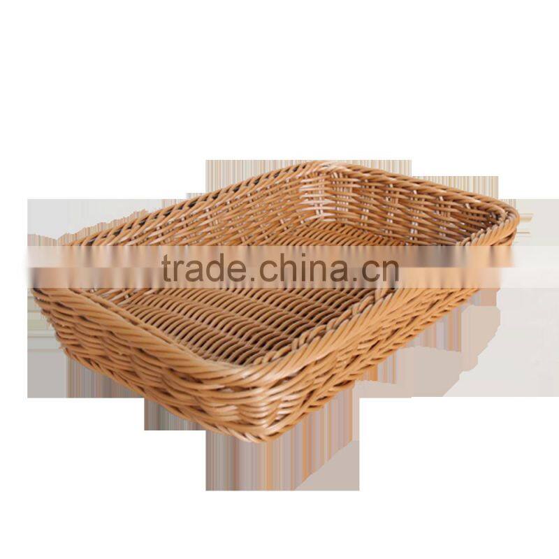 Popular PE plastic woven basket for bathroom storage product