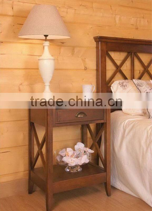 Concise Spanish style wooden bedroom nightstand