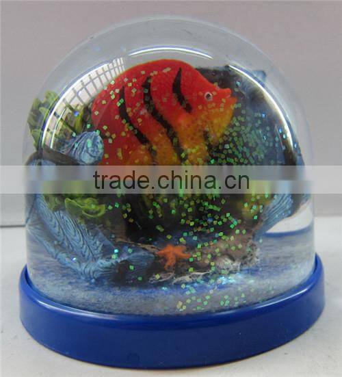 Artificial snow globe sea world