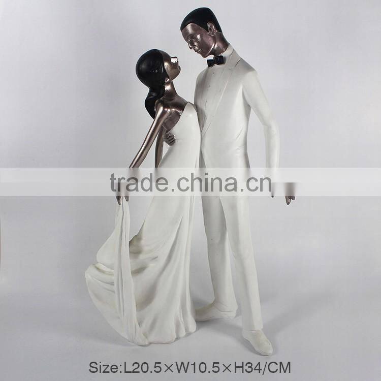 2016 decorate polyresin wedding figurine for wedding souvenir