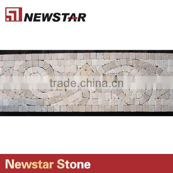 Newstar Tumbled Rock Natural Stone Travertine Tile Backsplash Mosaic