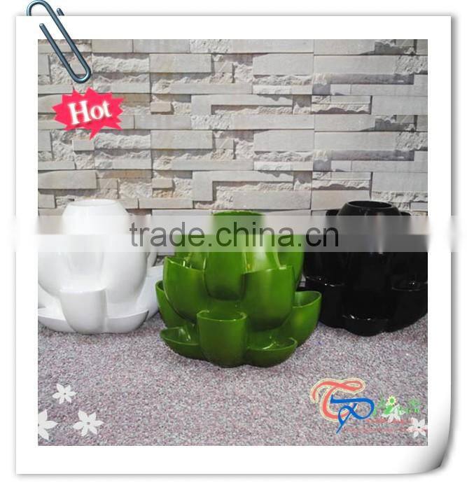 Fiberglass colorful 2tier/3 tier/4 tier tower planter/tiered planters