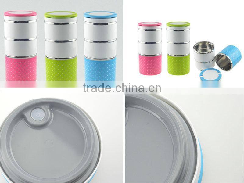 factory bottom cheap price fashion and popular food grade Bpa free three layer plastic food container