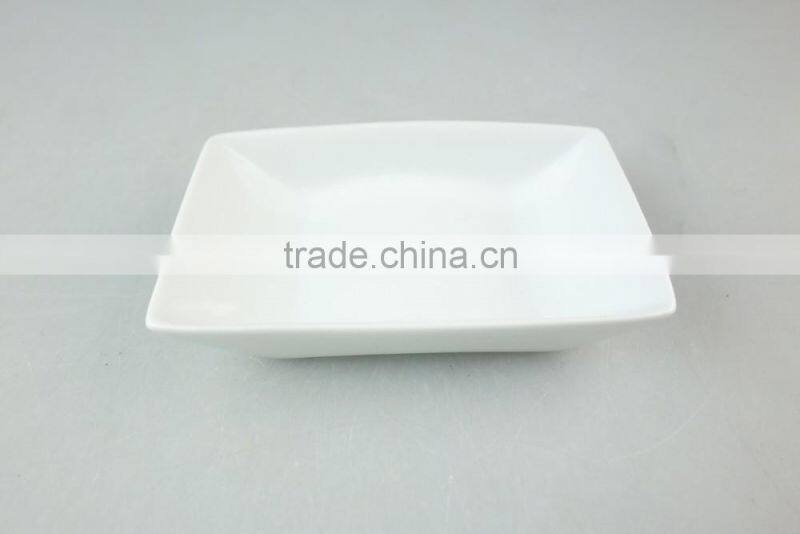 hotel used white porcelain dinnerware type rectangular butter dish without lid