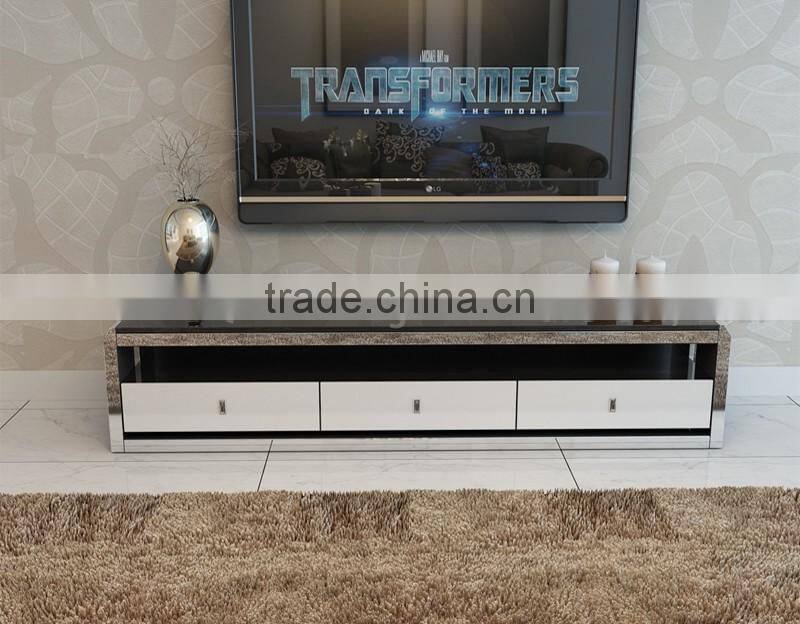 Marble italian design modern tv stand with mdf drawer