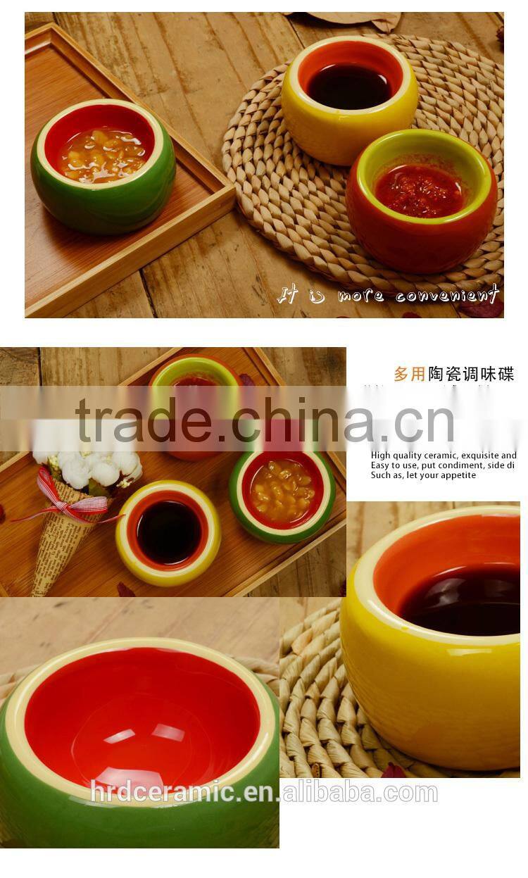 Pastoral style ceramic sauce saucer , tableware flavored sauce dish , jam dish