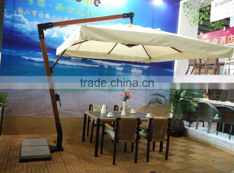 Garden Patio Outdoor A- Garde Wood Hard Sun Umbrella