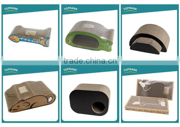 New design rope mouse printed corrugated cardboard cat scratch pad