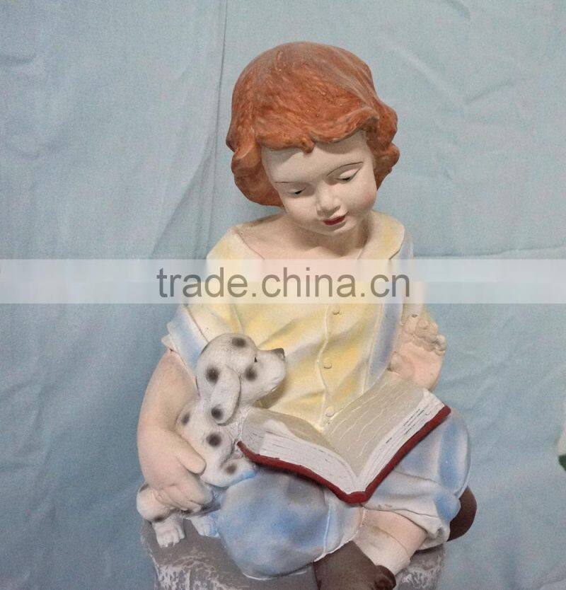Fiberglass garden children statue decor