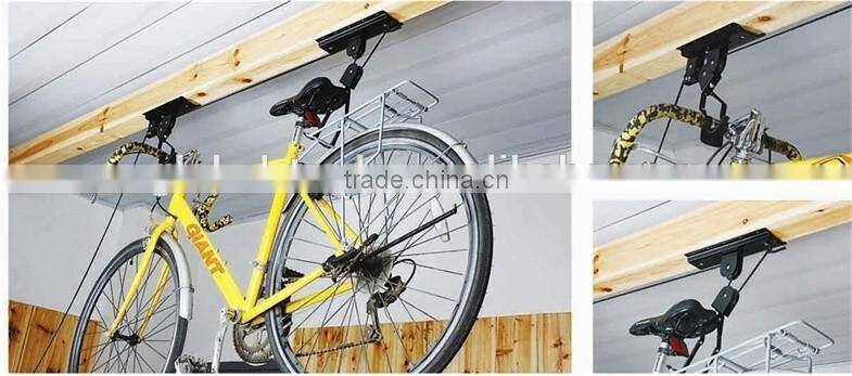 Bicycle Lift Bike Ceiling Mount Pulley Hoist Rack Garage Storage Hooks Hanger A1417