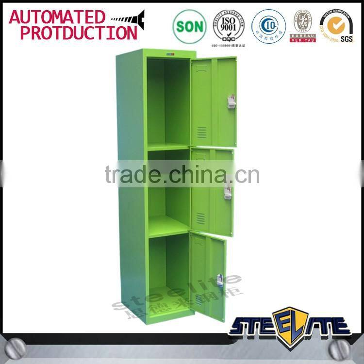 Decorative design 3 door metal locker steel bathroom shoe locker