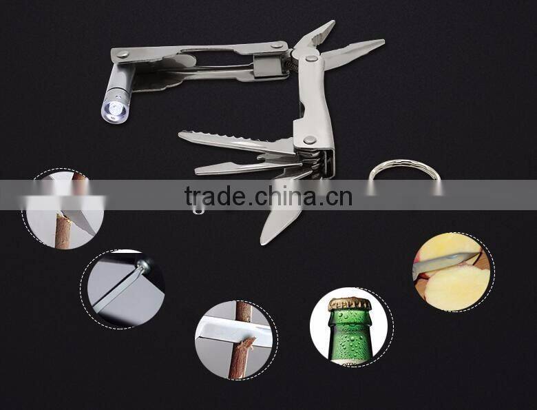 Special gift for men stainless steel LED portable folding mini multi tool pliers