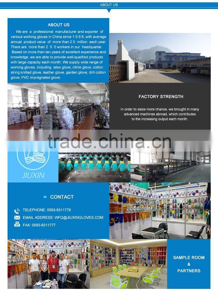 Drill cotton and PU leather garden gloves