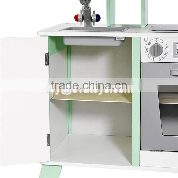 New design luxurious white wooden boys play kitchen for kids W10C279