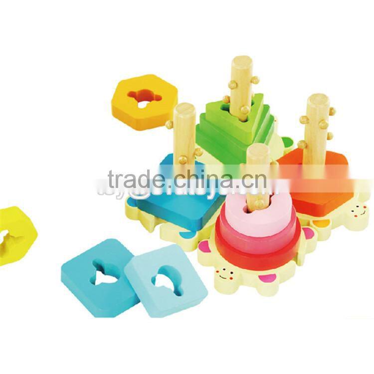 High quality preschool baby wooden geometry shape blocks W13E063