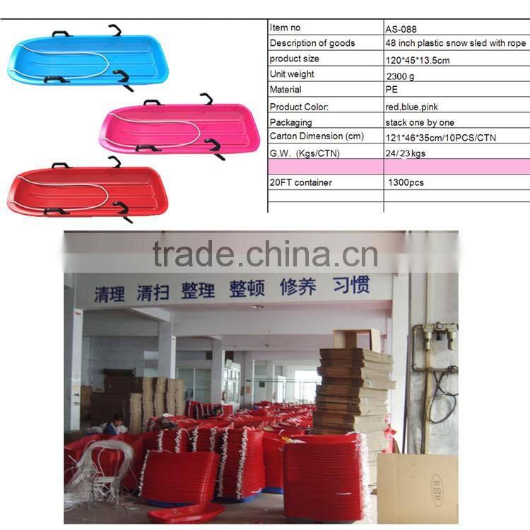 Downhill Thunder Kid's / Toddler Winter Toboggan Snow Sled 48-inch Plastic Snow Racer Sled