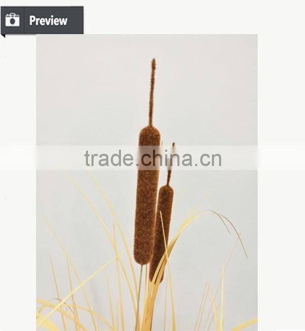 Dongugan Factory Direct Sale Artificial Grass Onion Grass with Cattails in Pot Synthetic Potted Grass Pots Plant