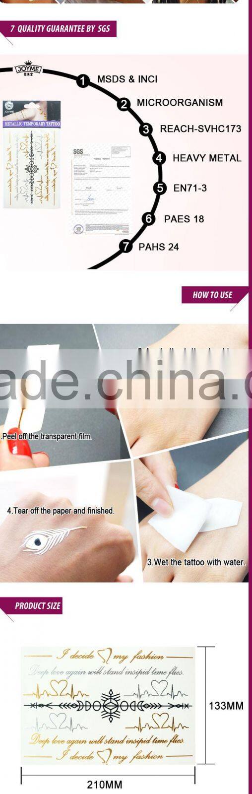 New temporary water based tattoo sticker skull water transfer temporary tattoo Sticker