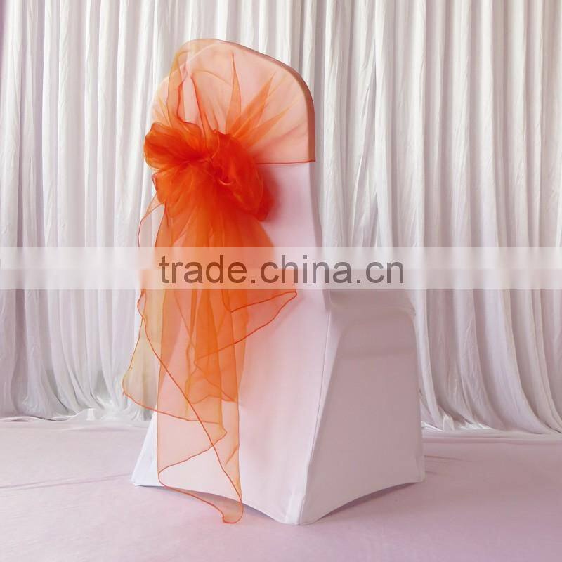 Fancy Big Cheap Colorful Organza Chair Hood Chair Cap Chair Sash for Wedding Decor