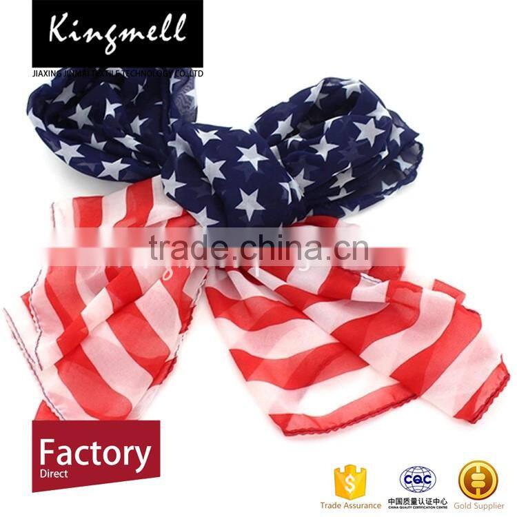 Custom-made digital print american flag scarf fashion scarf