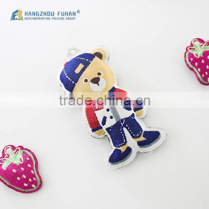 Polyester Fabric Cotton Stuffing Woven Badge for Plush Toys