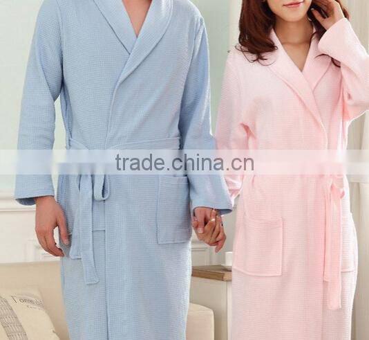 High quality 100%cotton cheap bathrobe,colorful bathrobe fabric,summer or spring thin bathrobe