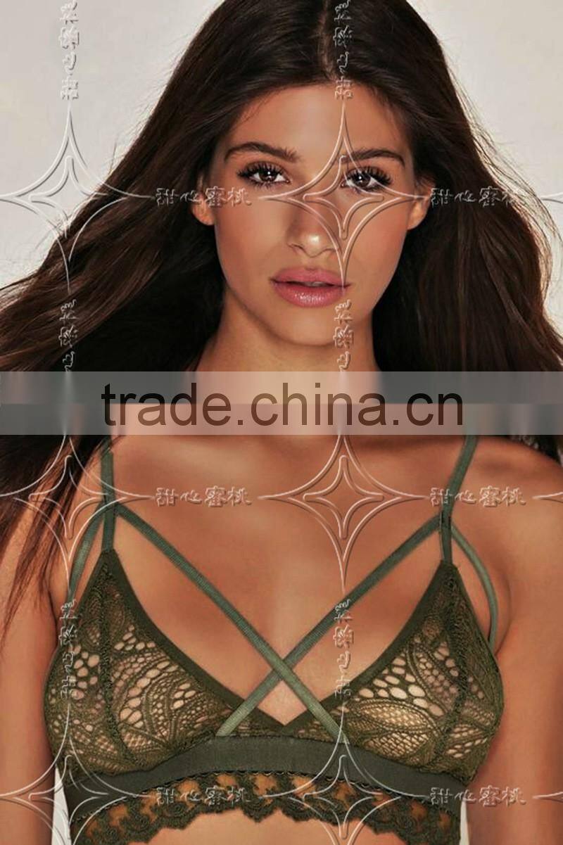 Sexy Lace net bra panty Soft Bra Push Up Deep V Straps Polka Dots Bralette beautiful bra sexy bra design latest fashion sexy bra